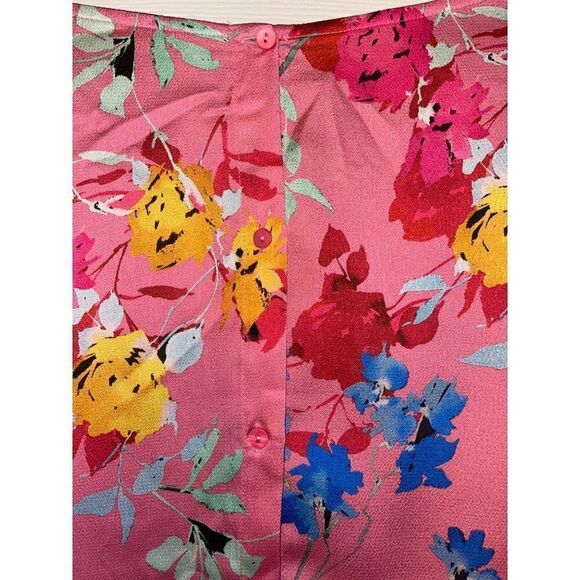 Zara Pink Floral Print Blouse with Elastic Cuffs Size Small - Picture 9 of 14